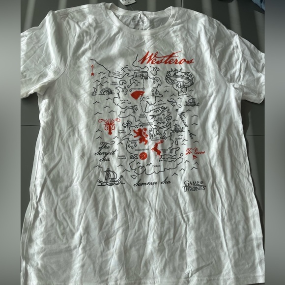 [L]Game Of Thrones Westeros Map T-Shirt - Picture 3 of 7